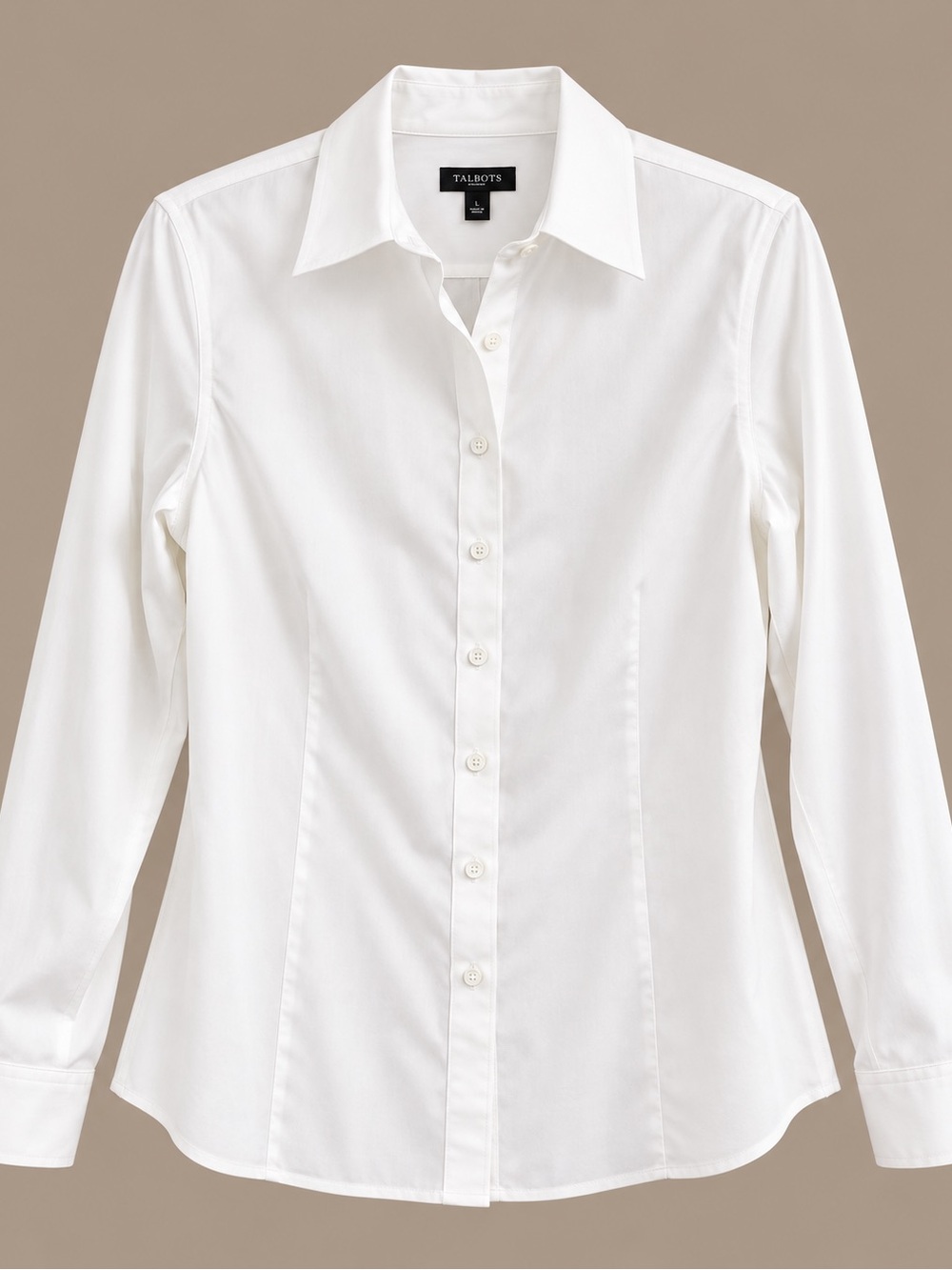 Talbots White Classic Button-Down Shirt for Women